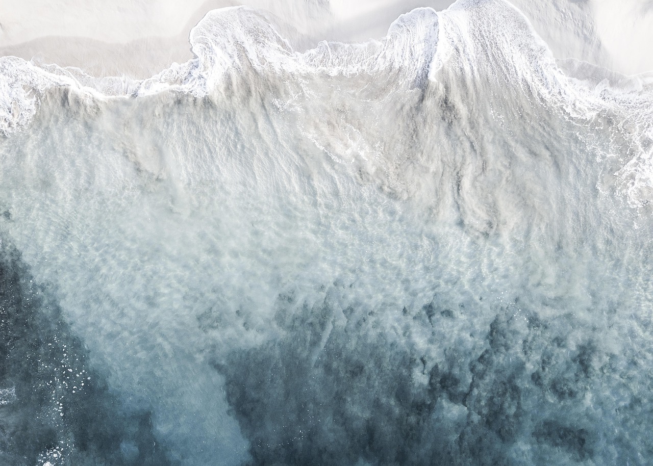 Aerial coastline with turquoise water